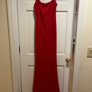 Beautiful prom dress, Katie May red backless with bow detail gown